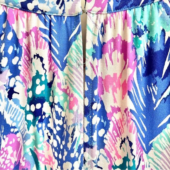 Lilly Pulitzer Bryce romper size small purple blue shorts cold shoulder - Picture 8 of 9